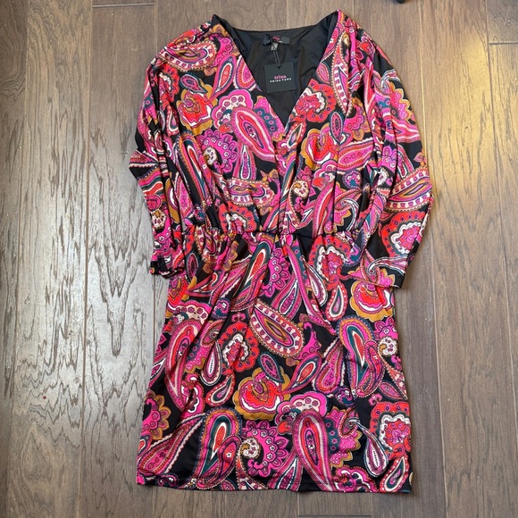 Trina Turk Women’s Pink and Black Paisley Dress size L NWT - Picture 5 of 7